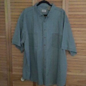 C.E. Schmidt Army Green Short Sleeve  Chest Pockets Work Button Down Shirt 2XL